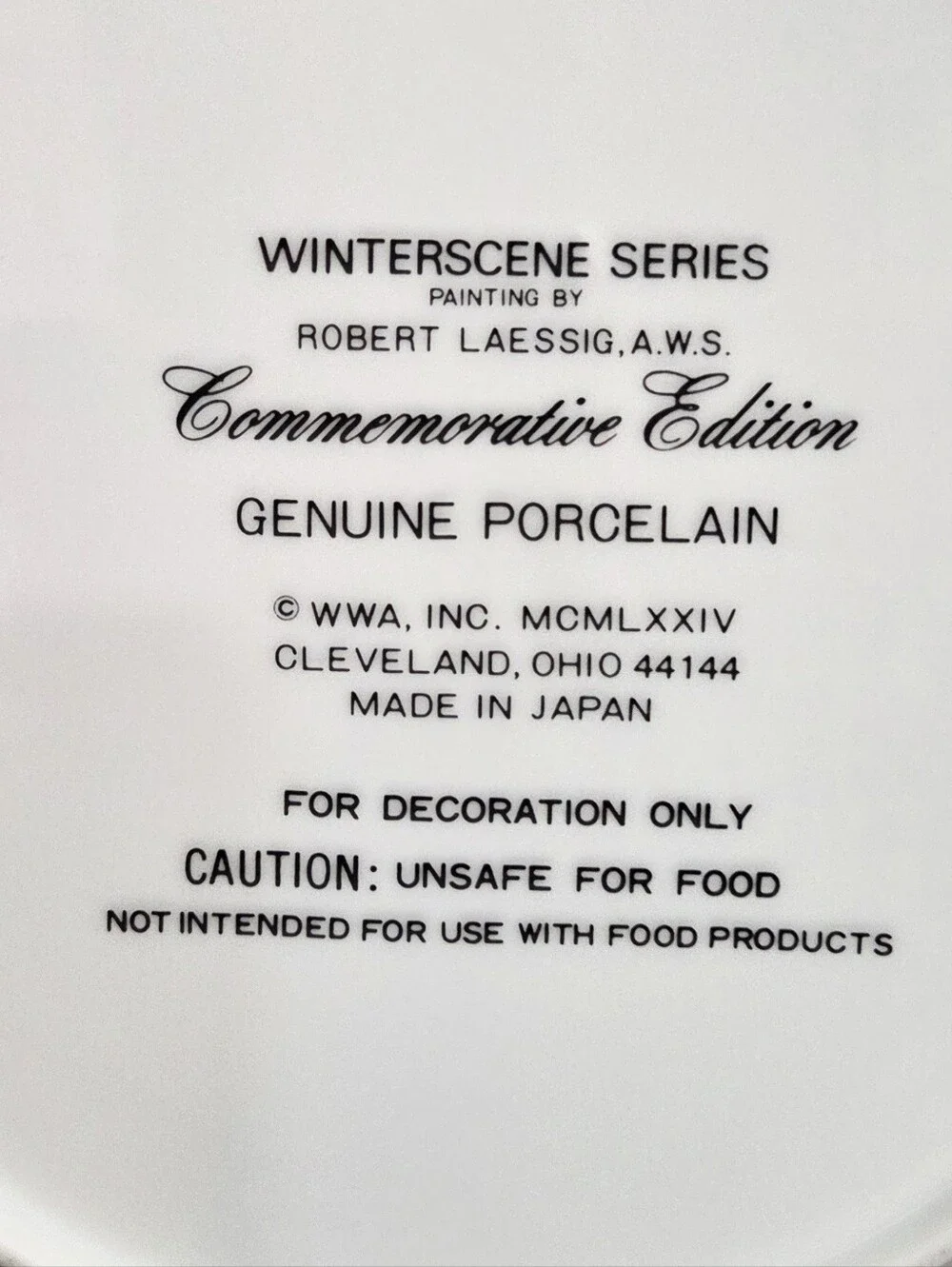 Vintage 1974 Christmas Plate By Robett Laessig
